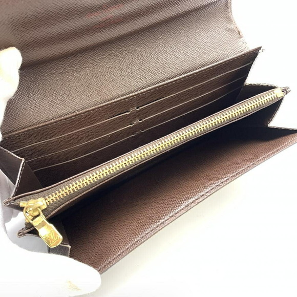 Louis Vuitton Portefeuille Sarah Damier Leather Long Wallet Brown - Picture 7 of 10